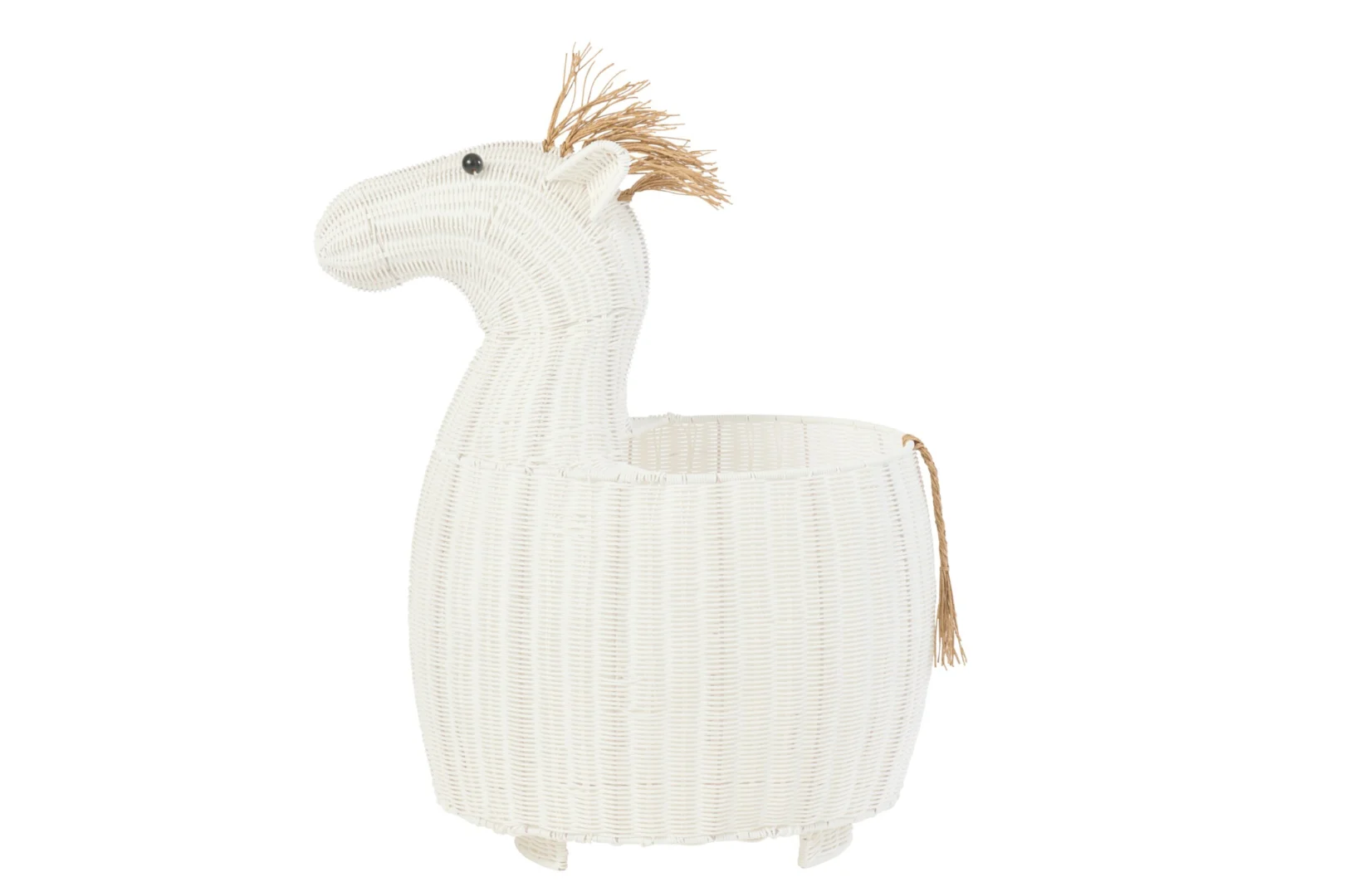 Witte Brosses decoratiefiguur van kunststof en metaal, 79 cm hoog, modern en luchtig design