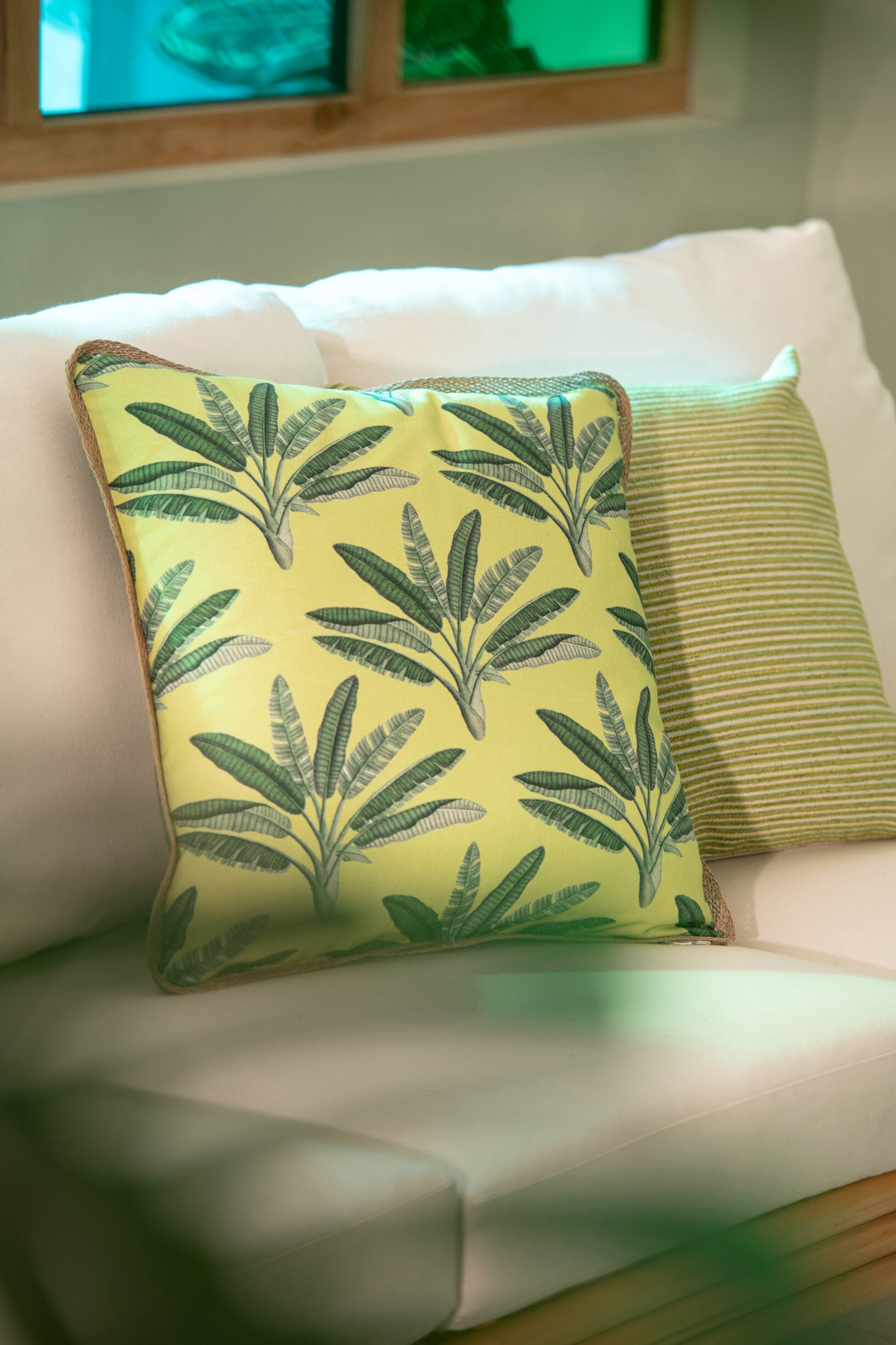 Kussen Gaakora Groen 45x45 cm - Set van 2 - Afbeelding 2
