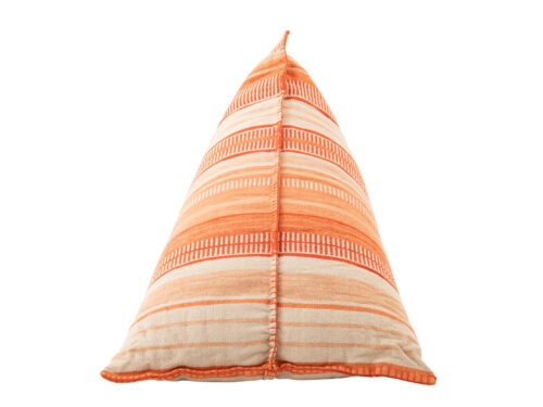 Zitzak Naundir katoen beige met oranje strepen, driehoekig ontwerp en zachte uitstraling