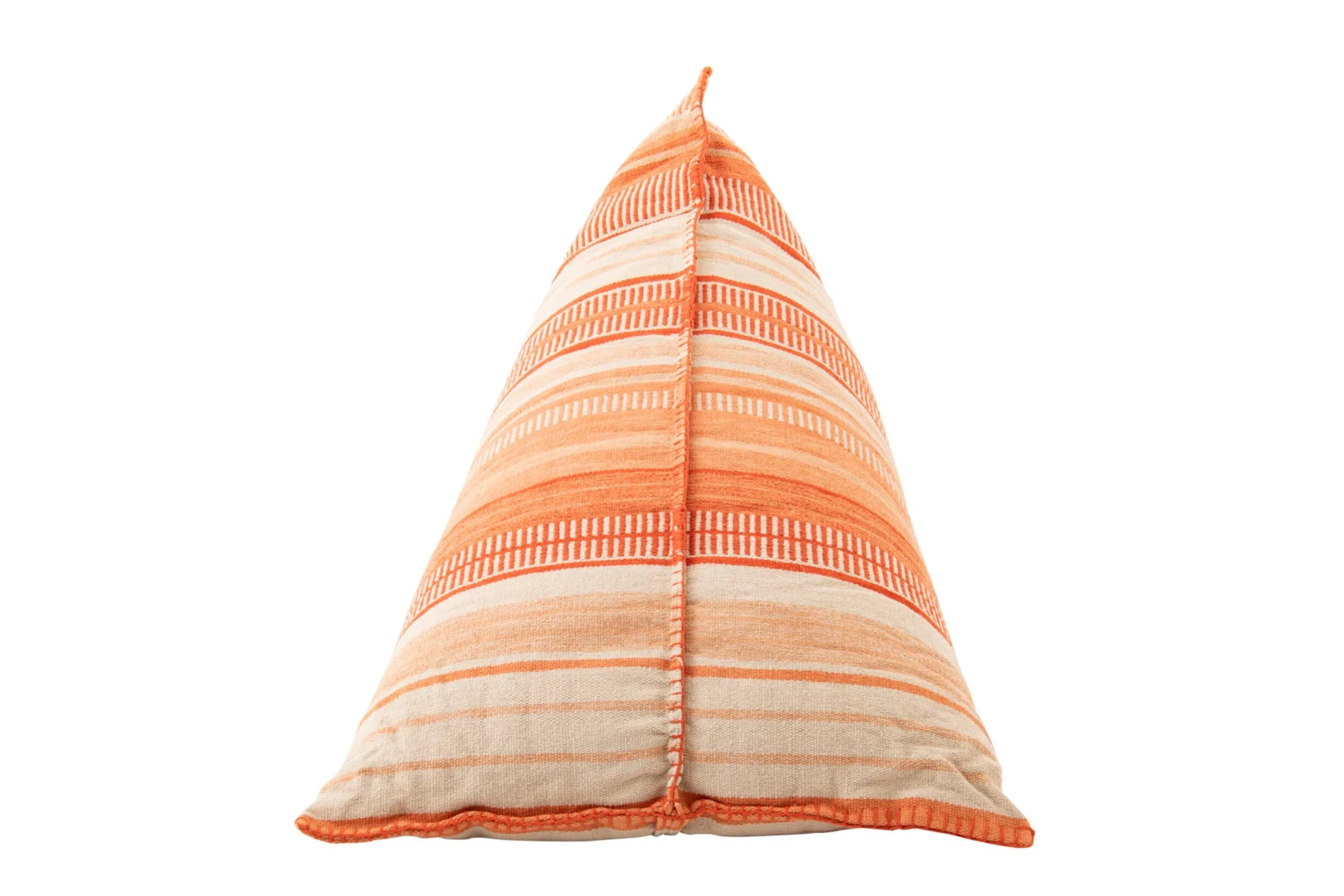 Zitzak Naundir katoen beige met oranje strepen, driehoekig ontwerp en zachte uitstraling