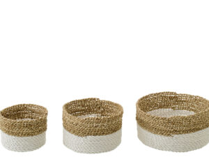 Mand Priesia Zeegras Naturel - Set van 3