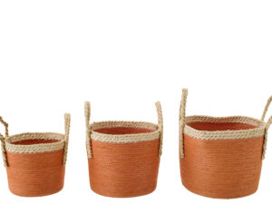 Mand Nolello Papier Oranje - Set van 3