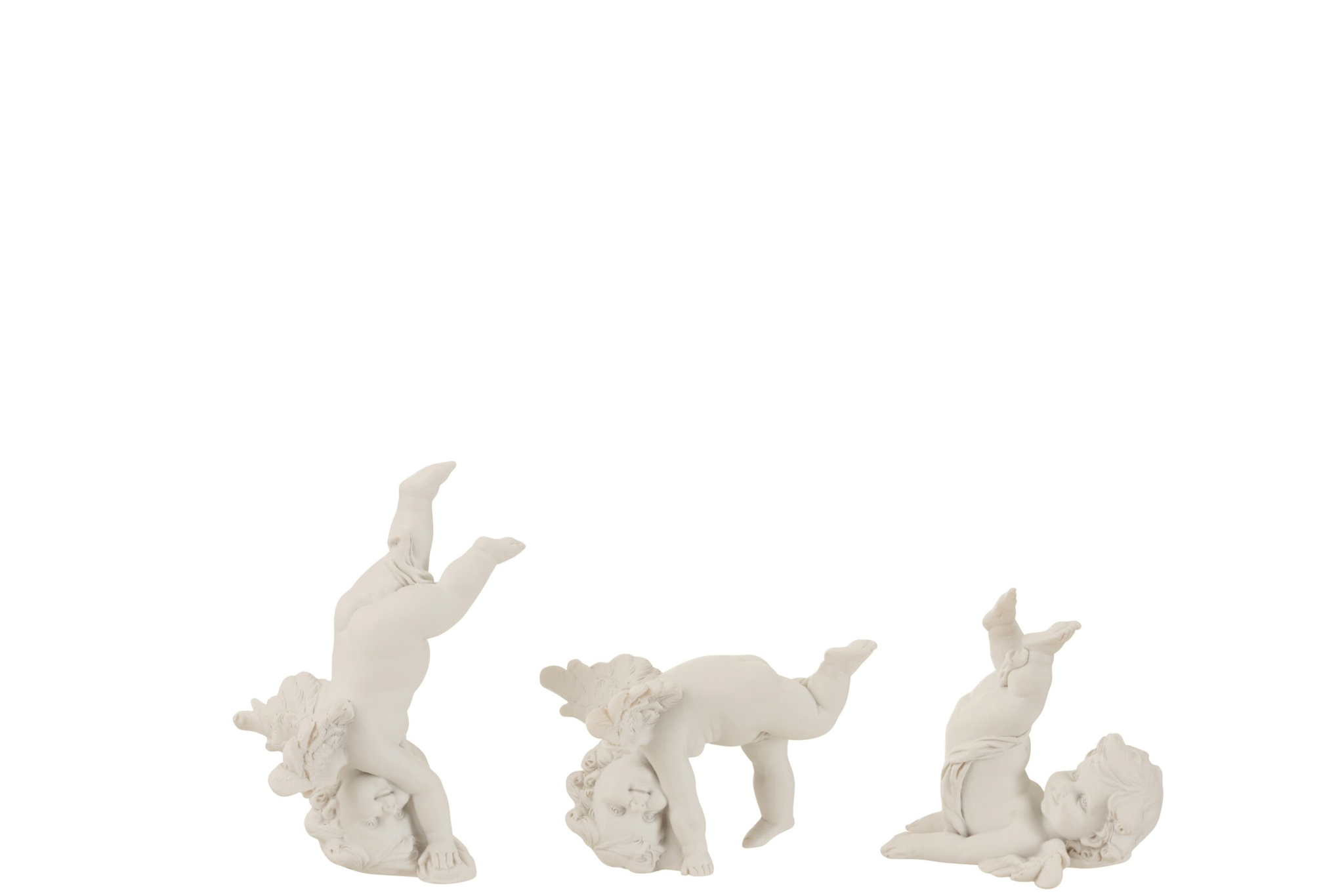 Beeld Statu wit set van 3 gymnastiekbeeldjes, compact woonaccessoire in matte witte afwerking