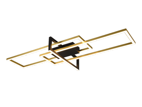 Plafondlamp Vancouver mat messing set van 3 met moderne LED-lichtlijnen en strakke metalen afwerking