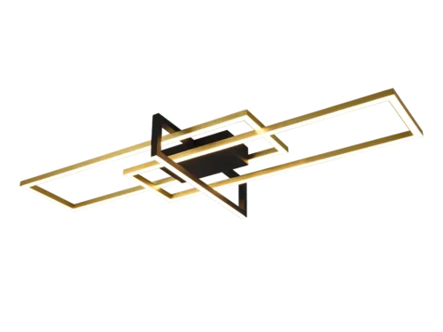 Plafondlamp Vancouver mat messing set van 3 met moderne LED-lichtlijnen en strakke metalen afwerking