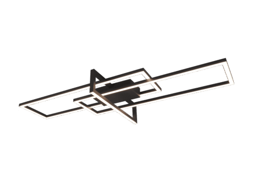 Sularo matzwarte plafondlamp set van 3 met strak metalen design en geïntegreerde LED-verlichting