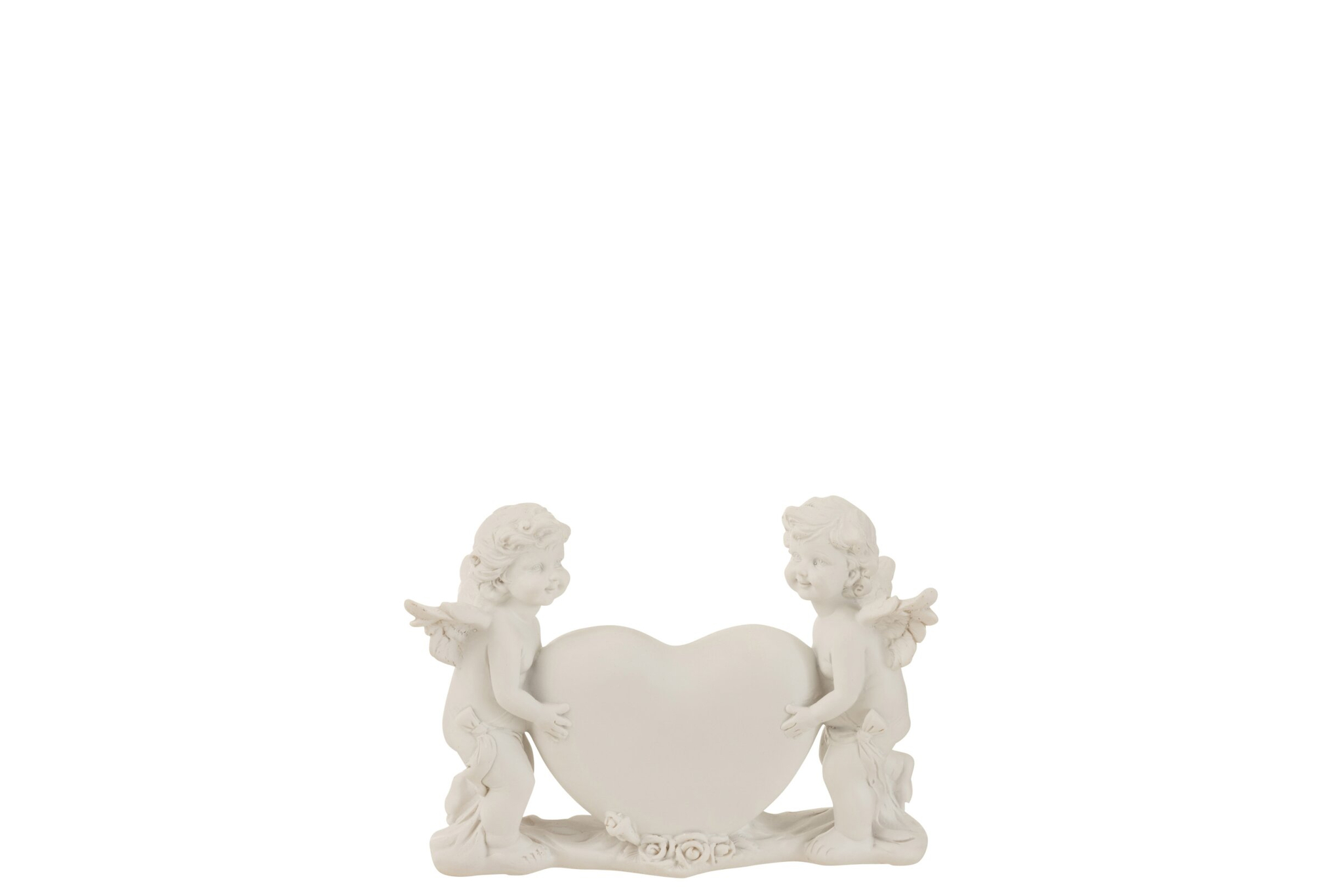 Decoratie Siena Wit: wit engelenpaar met hart, sierlijk decoratief object voor een rustige, liefdevolle sfeer