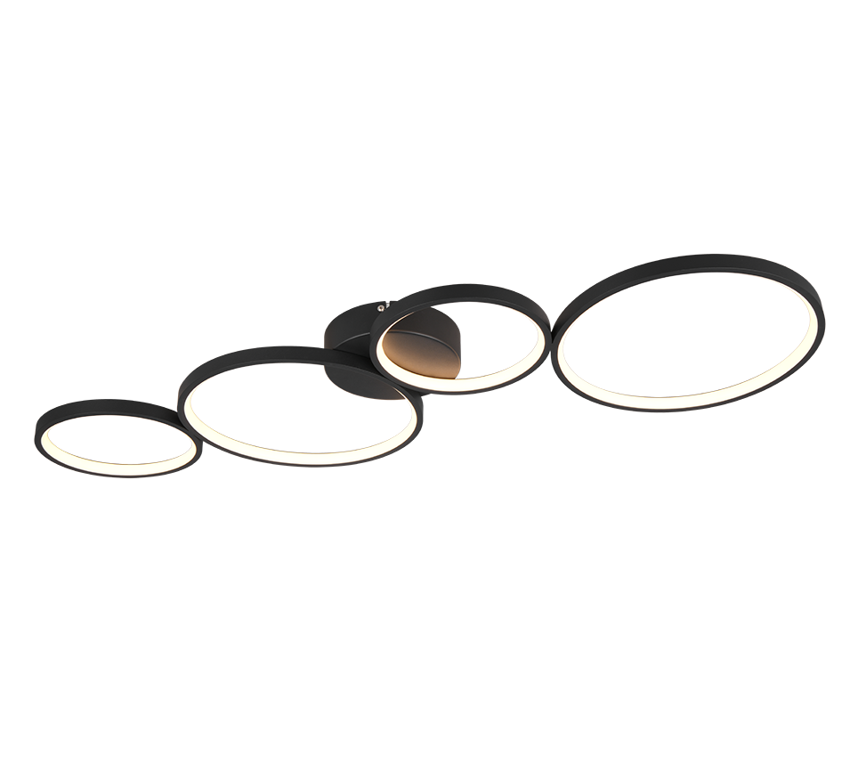 Plafondlamp Curdaro Mat Zwart Ø97 cm - Set van 3