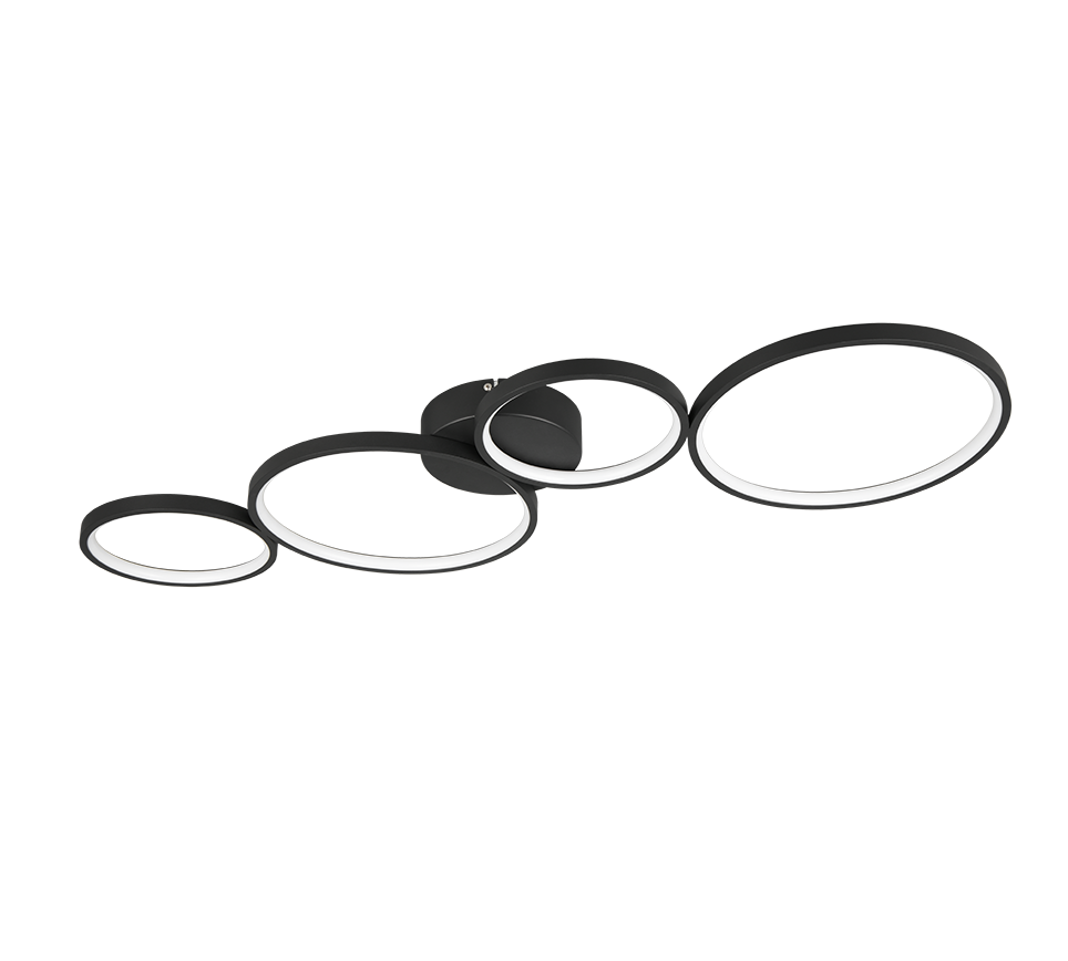 Plafondlamp Curdaro Mat Zwart Ø97 cm - Set van 3 - Afbeelding 2