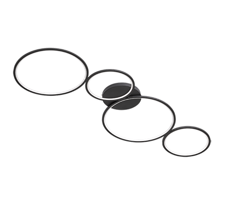 Plafondlamp Curdaro Mat Zwart Ø97 cm - Set van 3 - Afbeelding 3