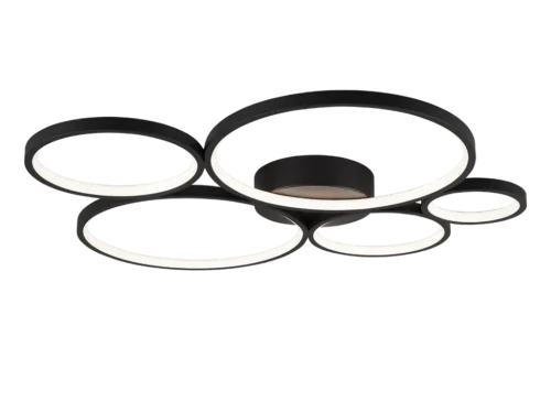 Plafondlamp Mannheim mat zwart, set van 3, met geïntegreerde LED en strak rond design