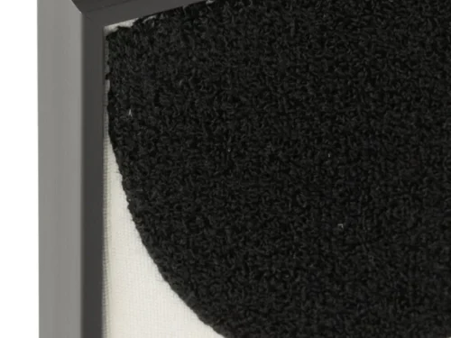 Wanddecoratie Veernund Wit met zwart textuurdetail in strakke zwarte lijst, modern en sfeervol
