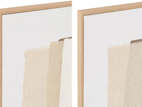 Schilderij Vaarnero Beige set van 2 met gelaagde canvas doeken in rustige beige en bruintinten