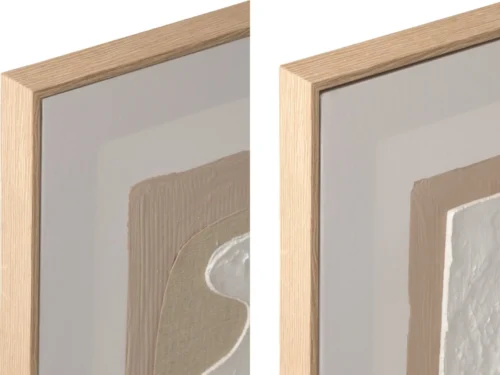 Wanddecoratie Gullello set van 2, abstracte meerkleurige canvassen met houten lijst