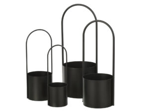 Bloempot Zeimal Metaal Zwart H48 cm