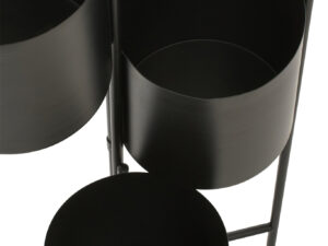 Bloempot Silter Metaal Zwart H75,5 cm - Set van 3