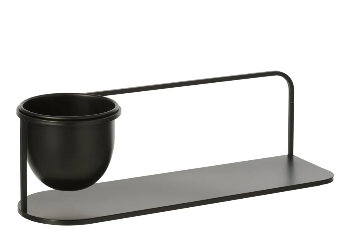 Wandplank Hollis Zwart IJzer 53x16x16 cm – foto 2