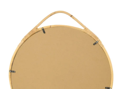 Spiegel Feemon naturel 44 cm ronde wandspiegel met rotan frame en ophanglus