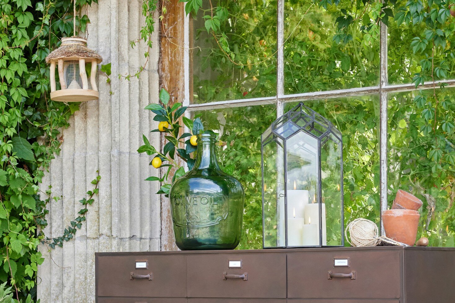 Vloervaas Lerak Glas Groen H42 cm - Afbeelding 2