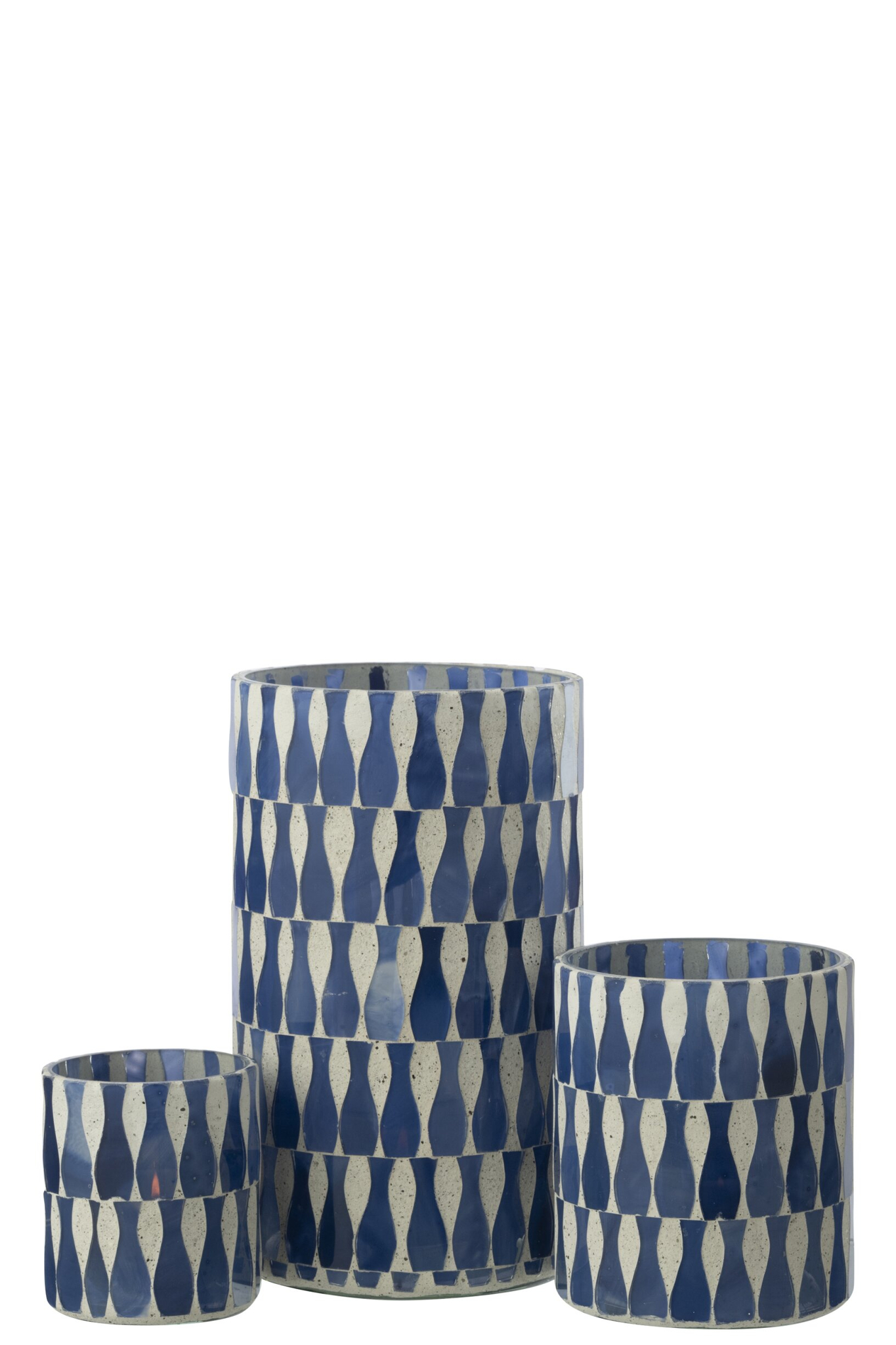 Kandelaar Bimen Glas Blauw H18 cm - Afbeelding 3