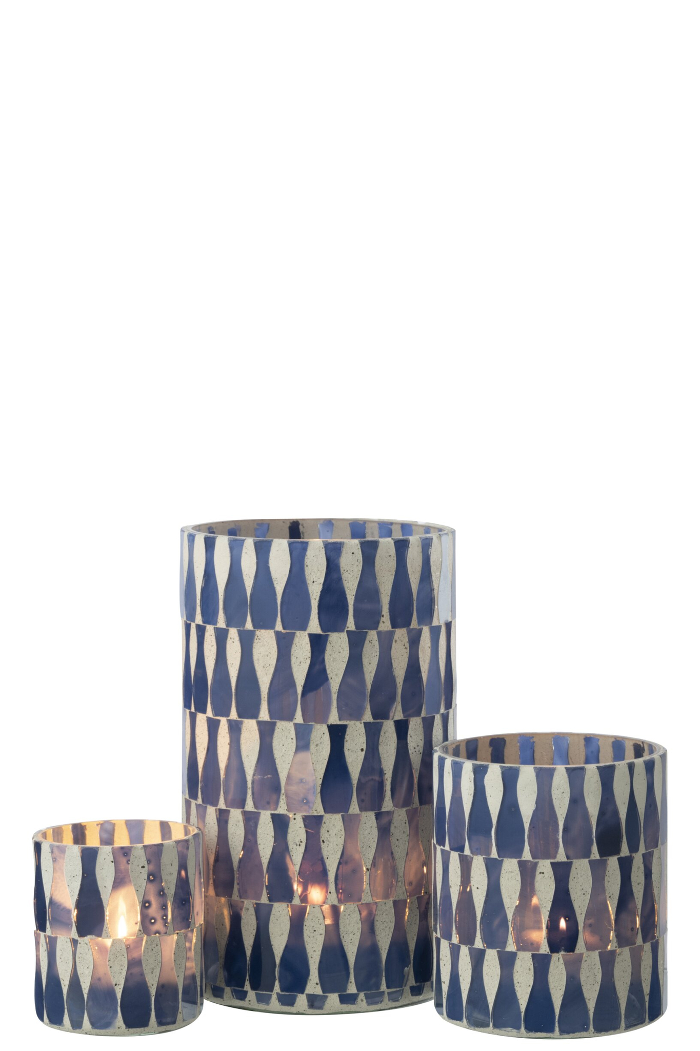 Kandelaar Bimen Glas Blauw H18 cm - Afbeelding 4