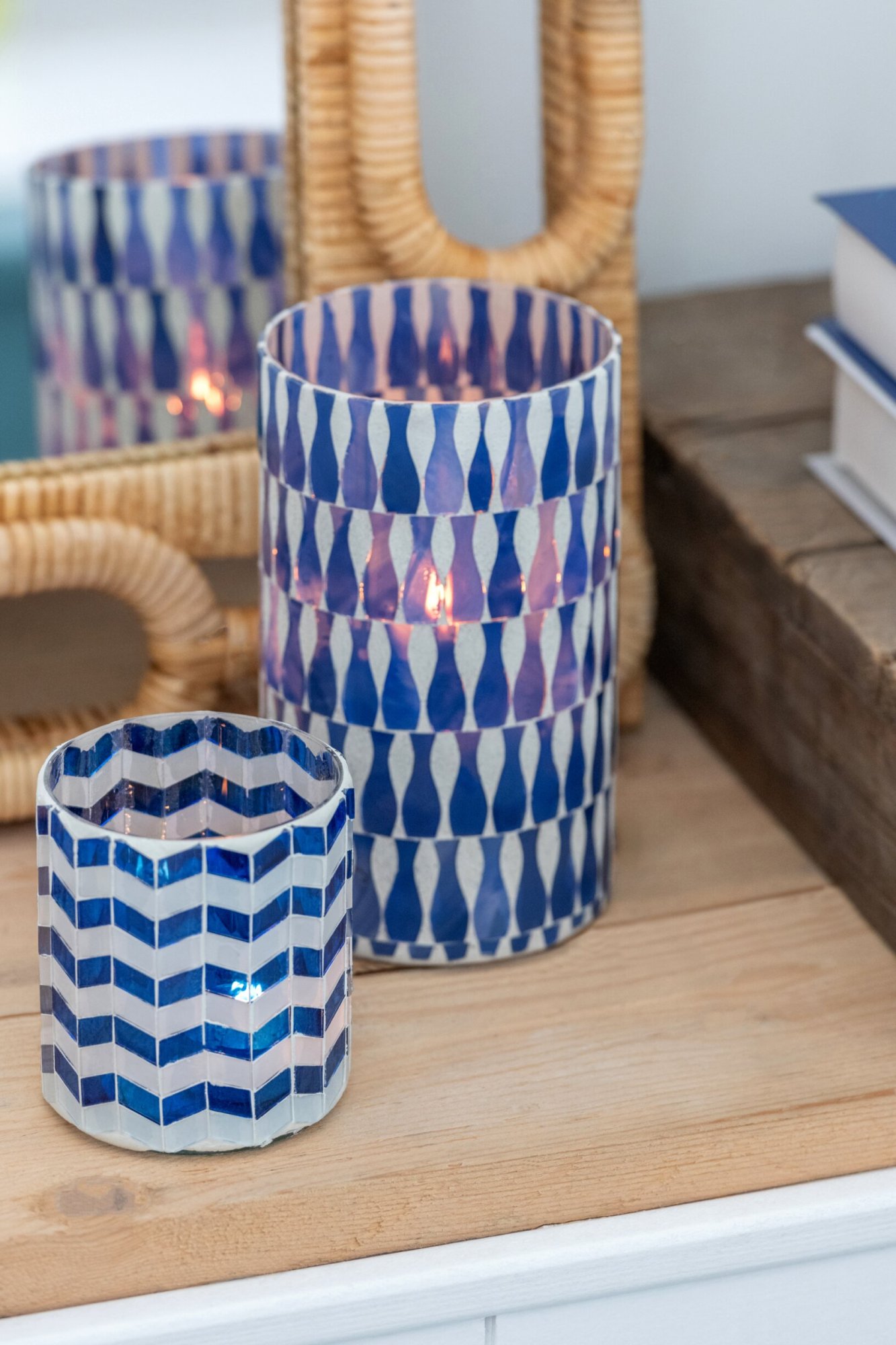 Kandelaar Bimen Glas Blauw H18 cm - Afbeelding 5