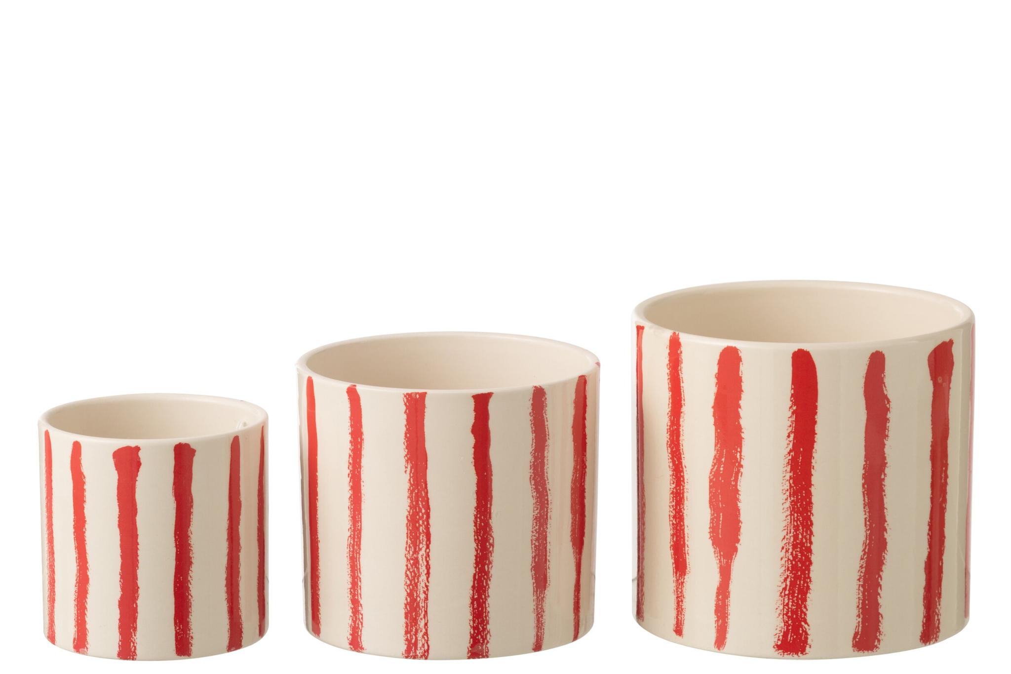 Bloempot Jeistes Keramiek Wit H14 cm - Set van 3