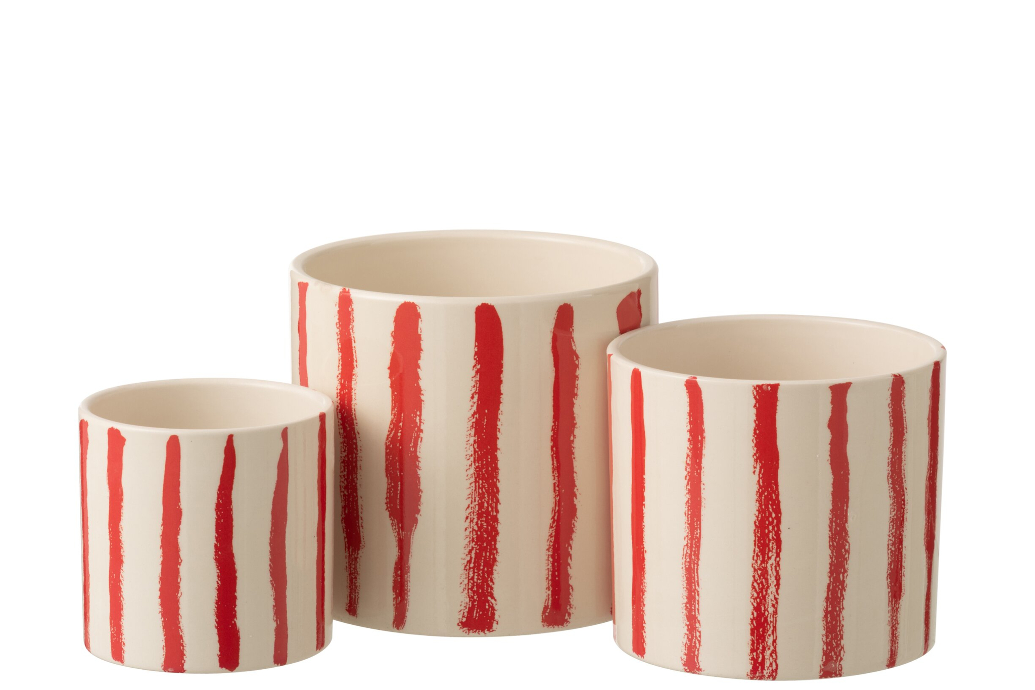 Bloempot Jeistes Keramiek Wit H14 cm - Set van 3 - Afbeelding 3