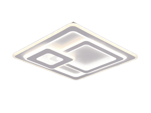Plafondlamp Hosku Mat Wit set van 3 met modern vierkant design en geïntegreerde LED-verlichting