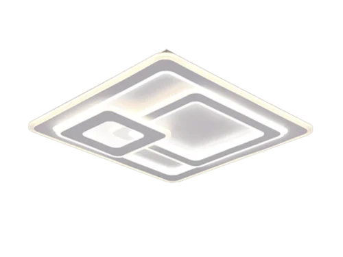 Plafondlamp Hosku Mat Wit set van 3 met modern vierkant design en geïntegreerde LED-verlichting
