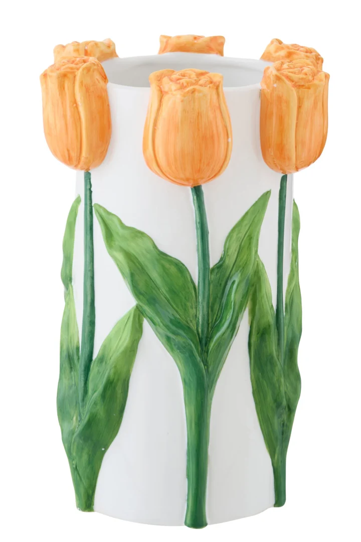 Kunstbloem Faardena Keramiek Wit - Afbeelding 2