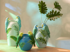 Decoratiefiguur Forea Keramiek Groen H24 cm