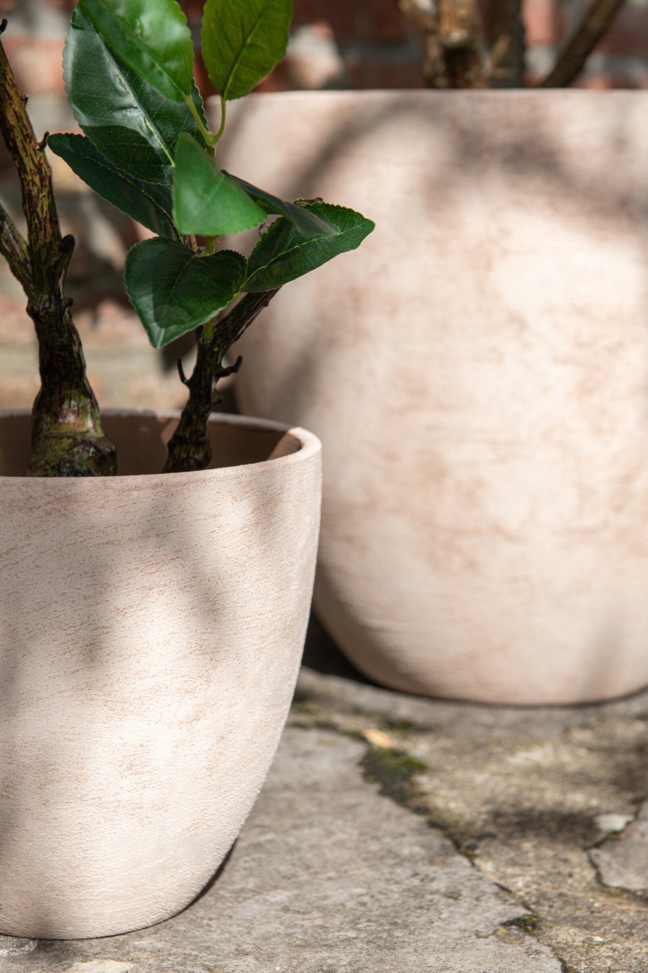 Bloempot Ebro Keramiek Beige H34 cm - Afbeelding 2