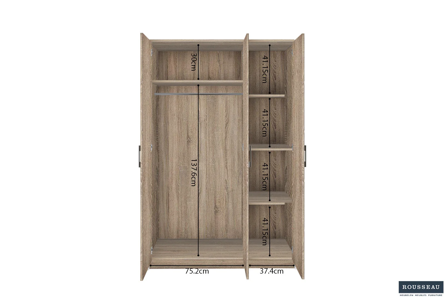 Kledingkast Ceiskun 117,5 cm - Afbeelding 6