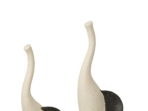Decoratiefiguur Pomal Steen Wit H30,5 cm - Set van 2
