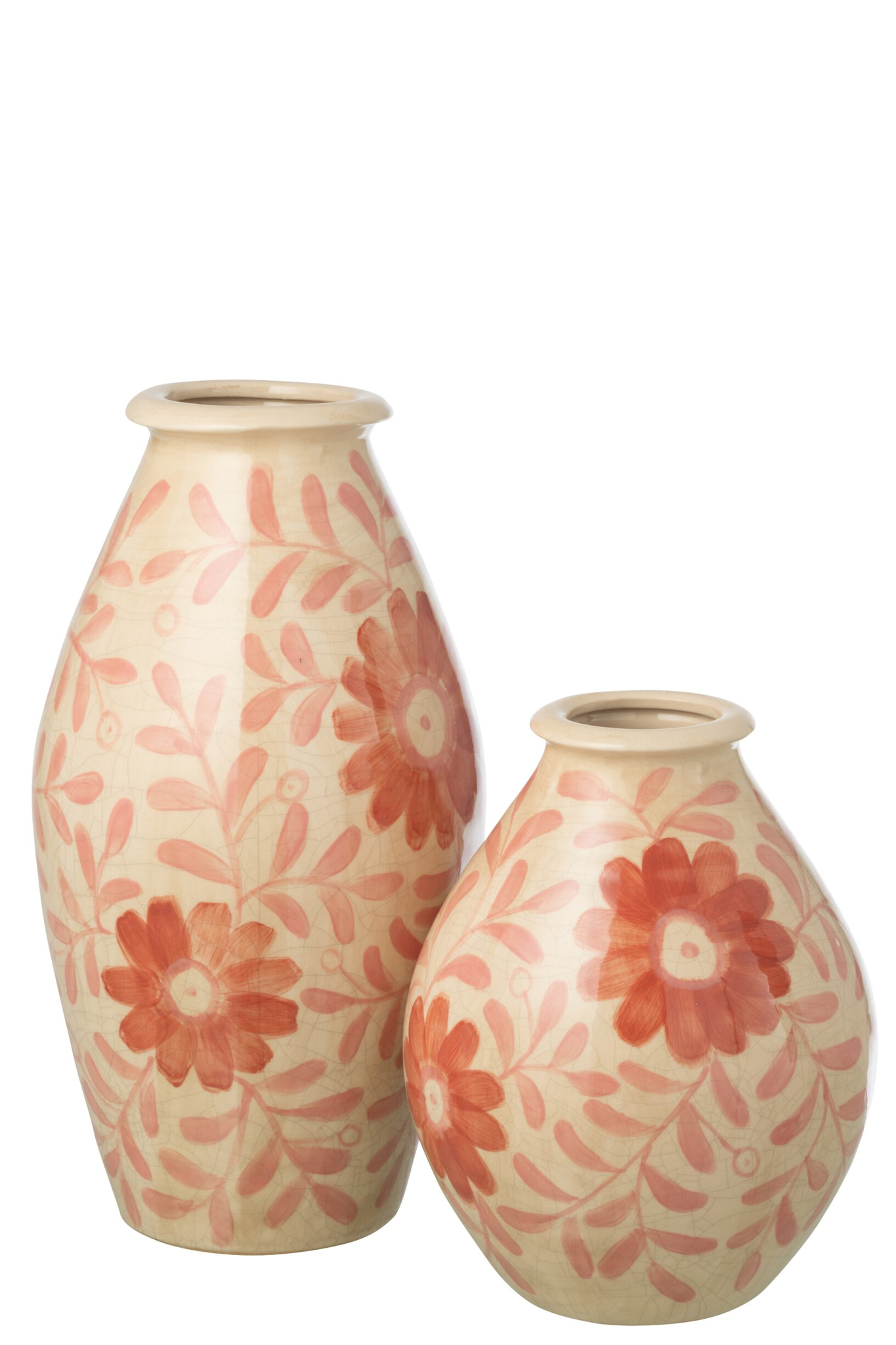 Vaas Kliebos Steen Oranje H43 cm