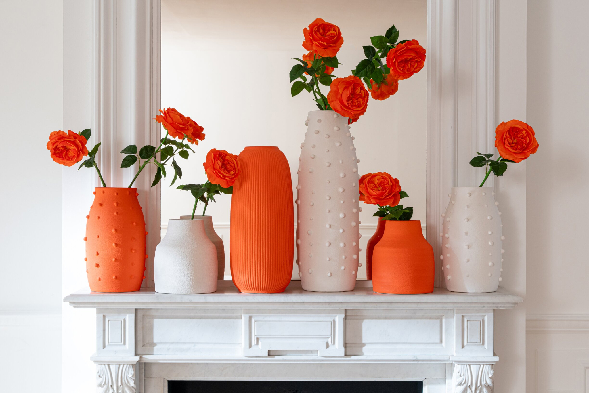Steengoedvaas Baarond Steen Oranje H33,5 cm - Afbeelding 2