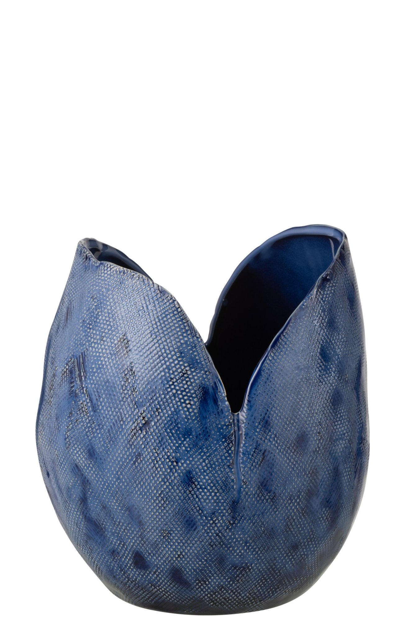 Vaas Trosku Klei Blauw H30 cm - Afbeelding 2