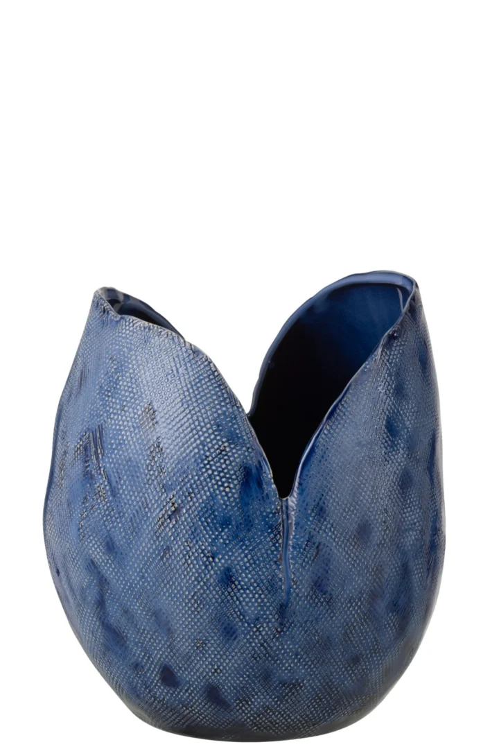 Vaas Trosku Klei blauw keramiek - Afbeelding 2