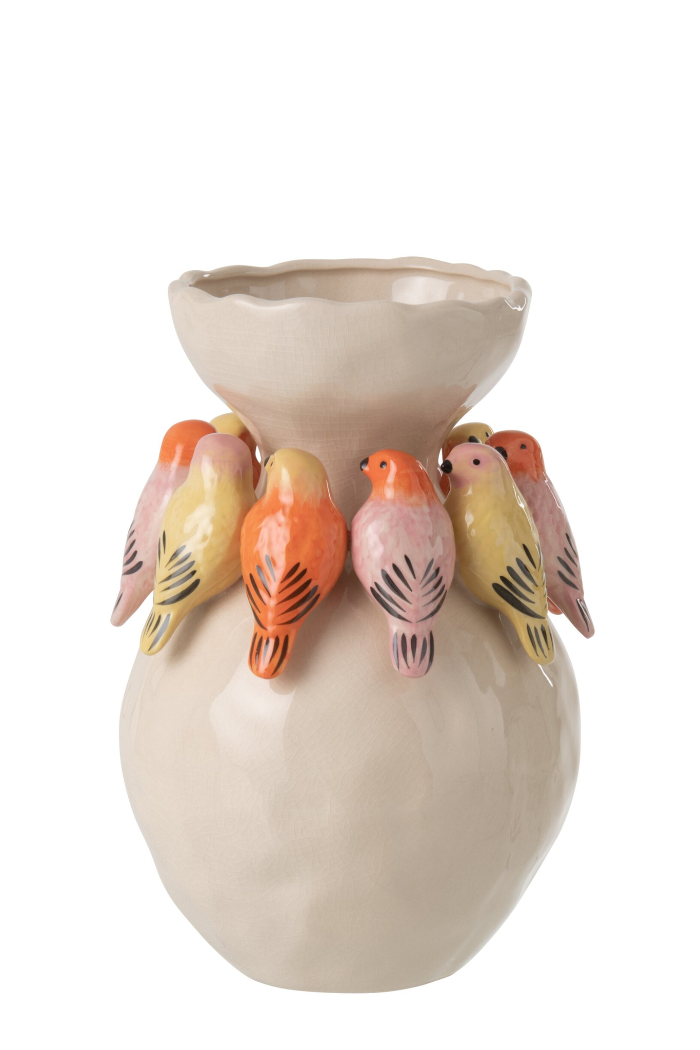 Vogelvaas Fleennil Porselein Meerkleurig H32 cm - Afbeelding 2