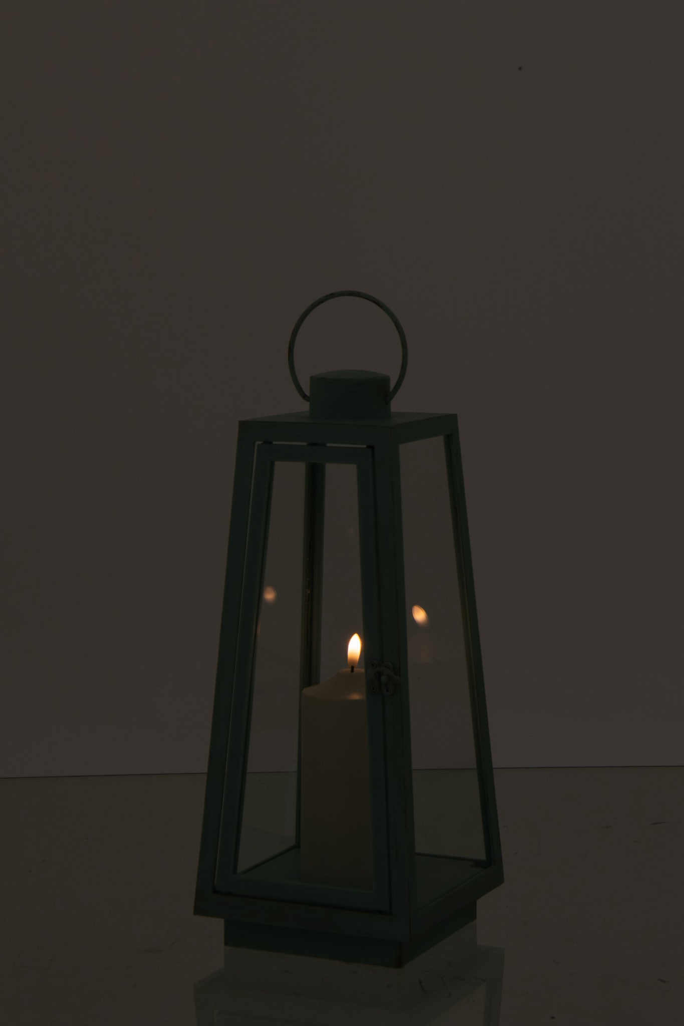 Windlicht Kerdy Glas Blauw H40,5 cm - Afbeelding 2