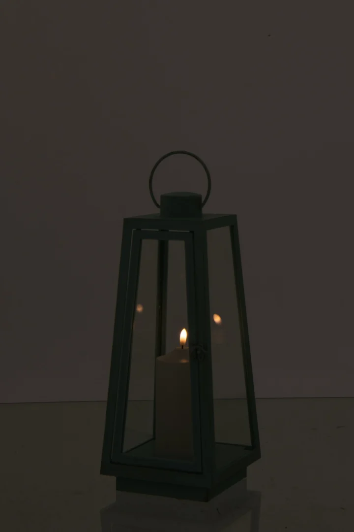 Windlicht Kerdy Glas Blauw H40,5 cm - Afbeelding 2