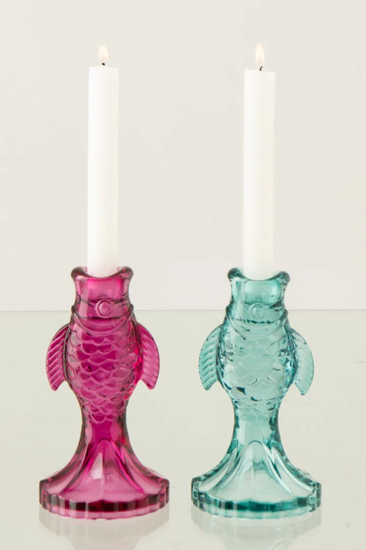 Decoratie Vermang Glas Roze - Set van 2 - Afbeelding 2
