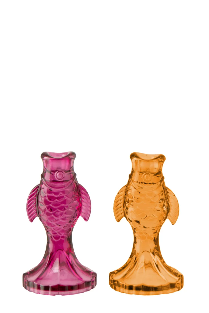 Decoratie Vermang Glas Roze - Set van 2 - Afbeelding 3