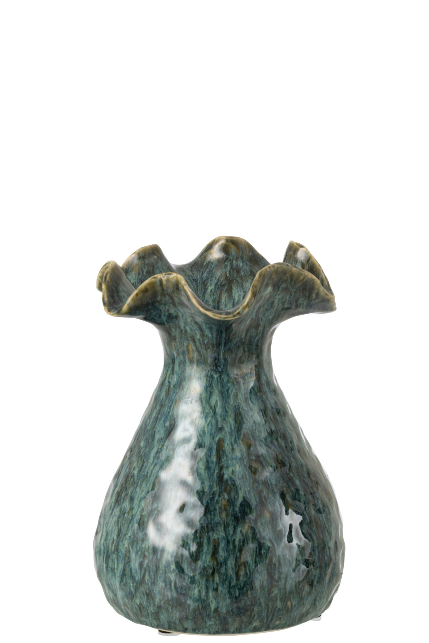 Vaas Zerrino Klei Blauw H25 cm
