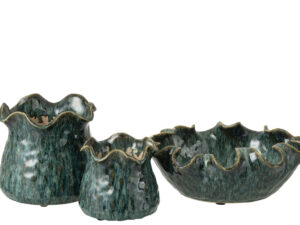 Bloempot Kleinsand Klei Blauw H18 cm