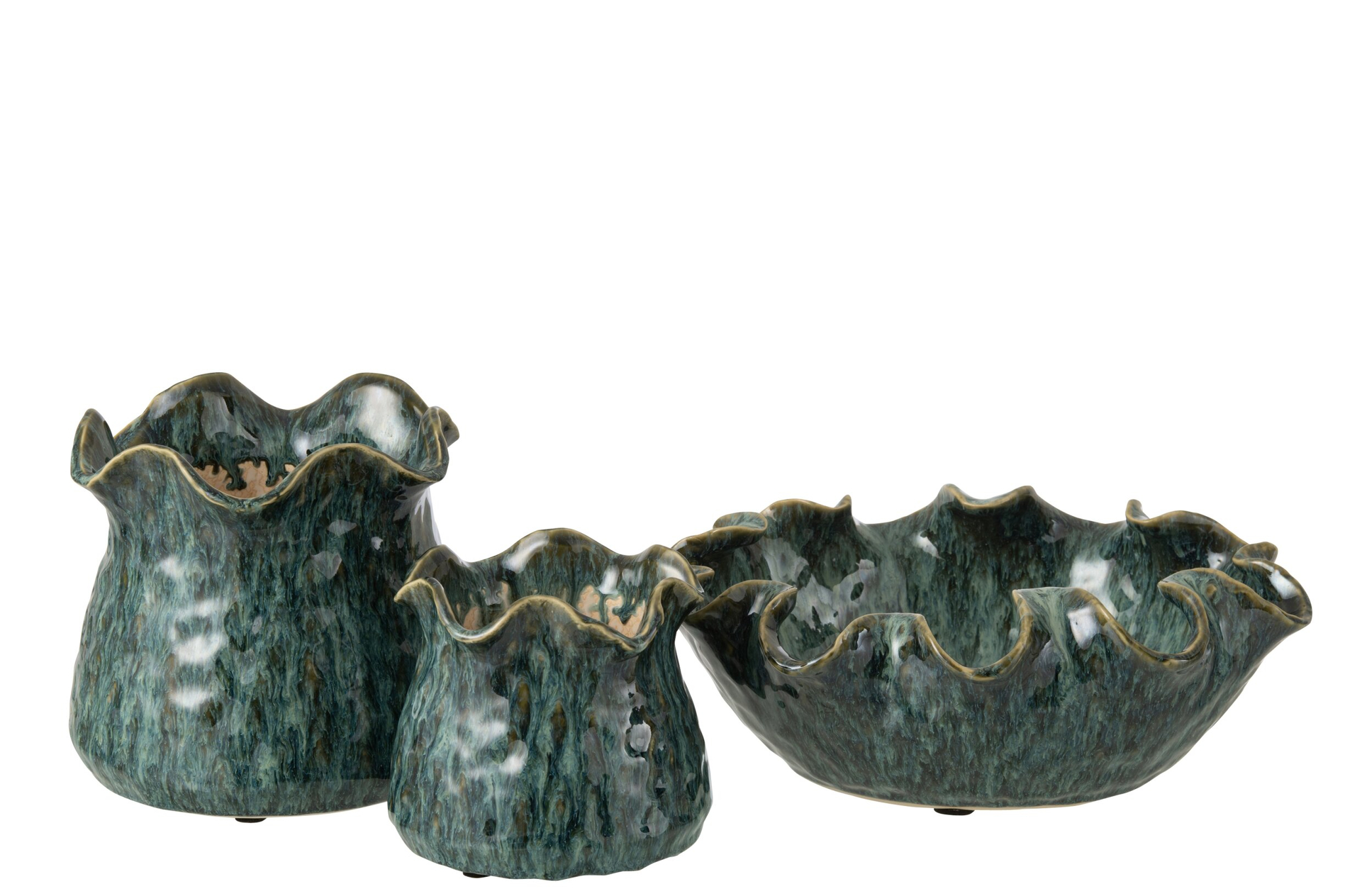 Bloempot Kleinsand Klei Blauw H18 cm