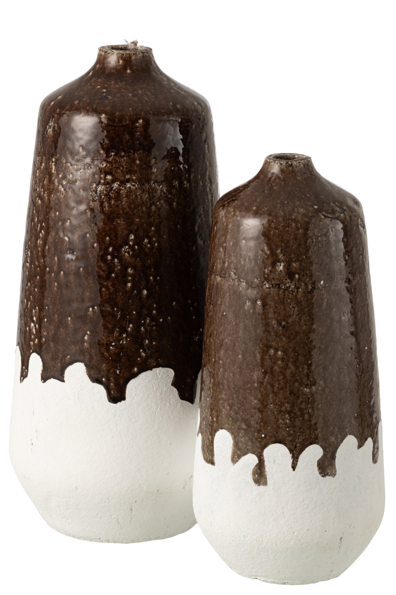 Vaas Steiltang Klei Wit H56 cm - Set van 2