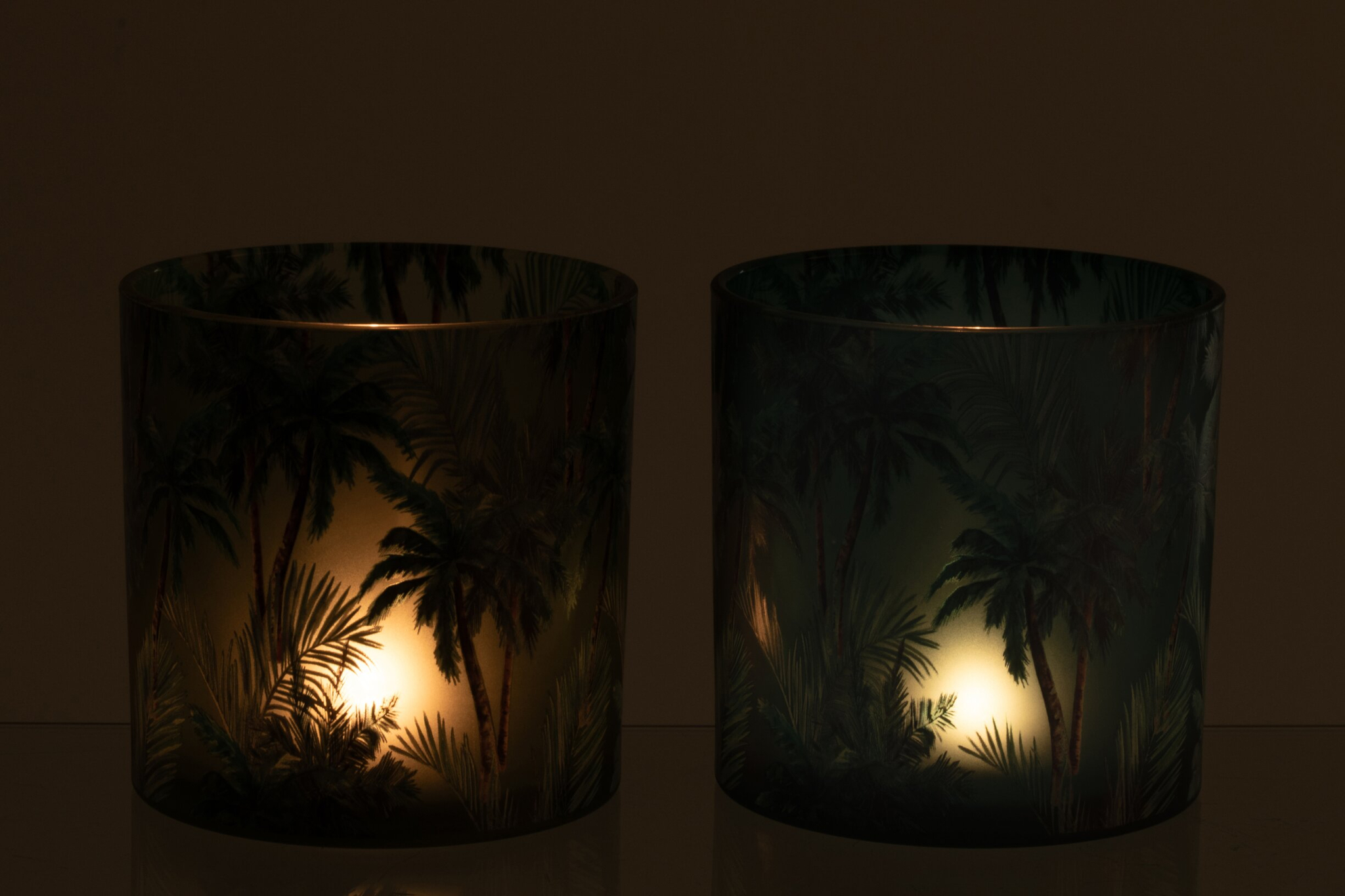 Windlicht Saardira Glas Meerkleurig H15 cm - Set van 2 - Afbeelding 2