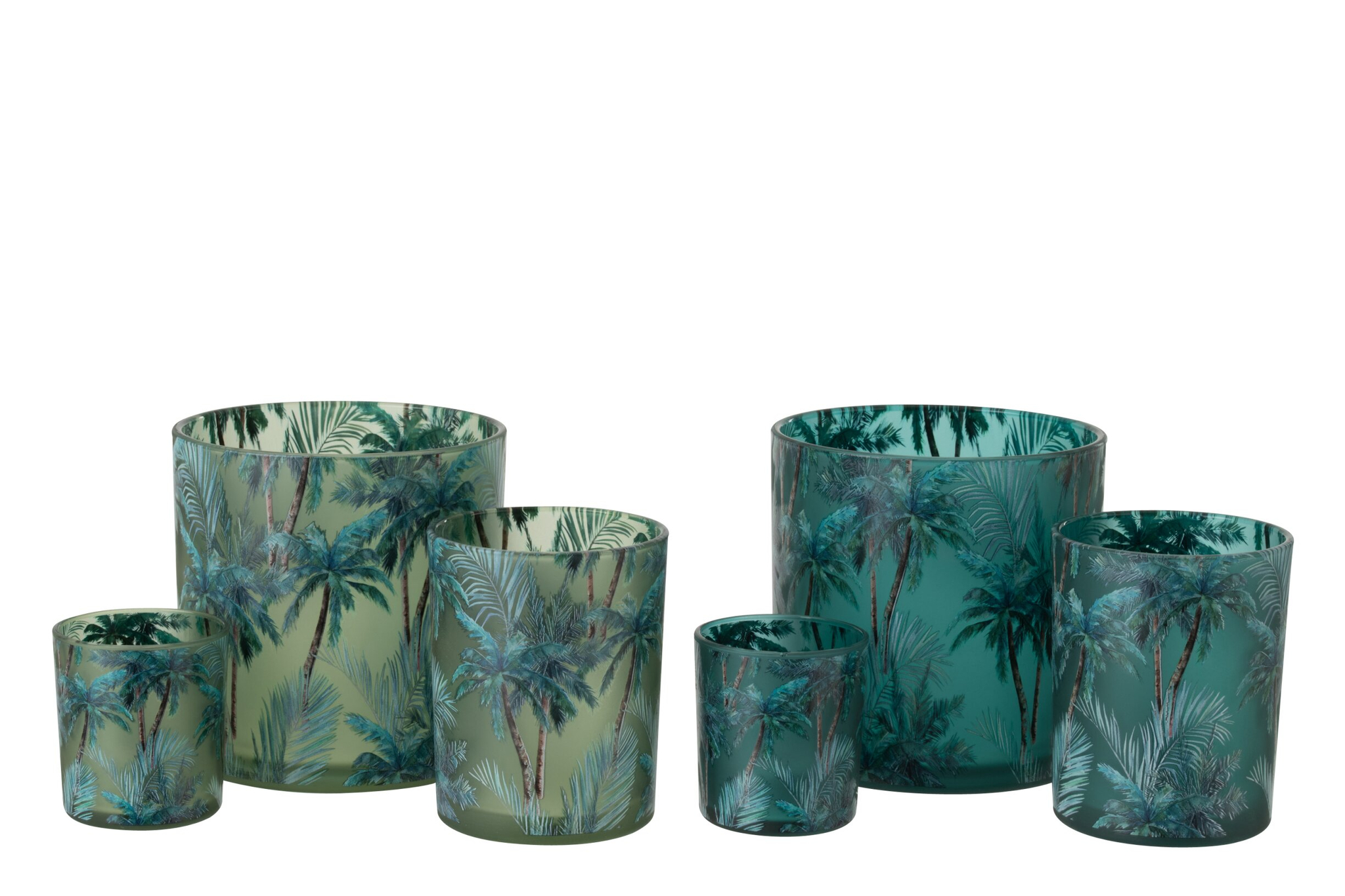 Windlicht Saardira Glas Meerkleurig H15 cm - Set van 2 - Afbeelding 3